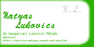 matyas lukovics business card