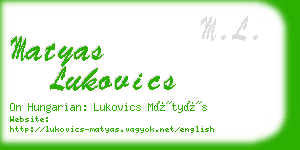matyas lukovics business card